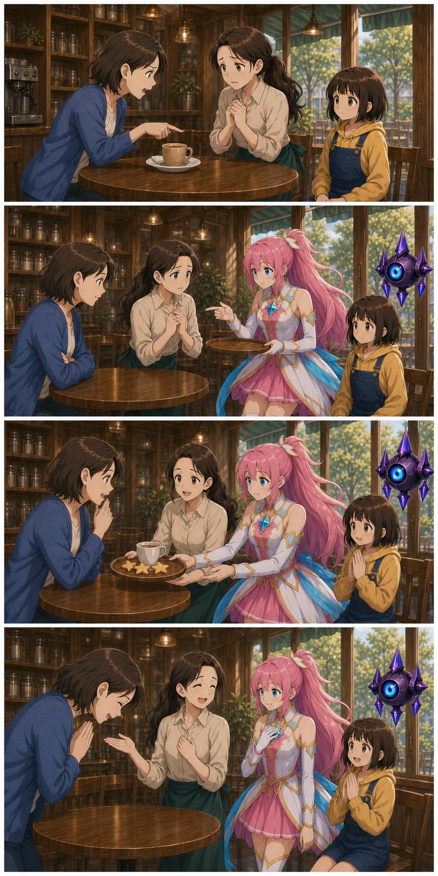 ASTRA calmly helps MRS. HAN resolve a cafe order misunderstanding