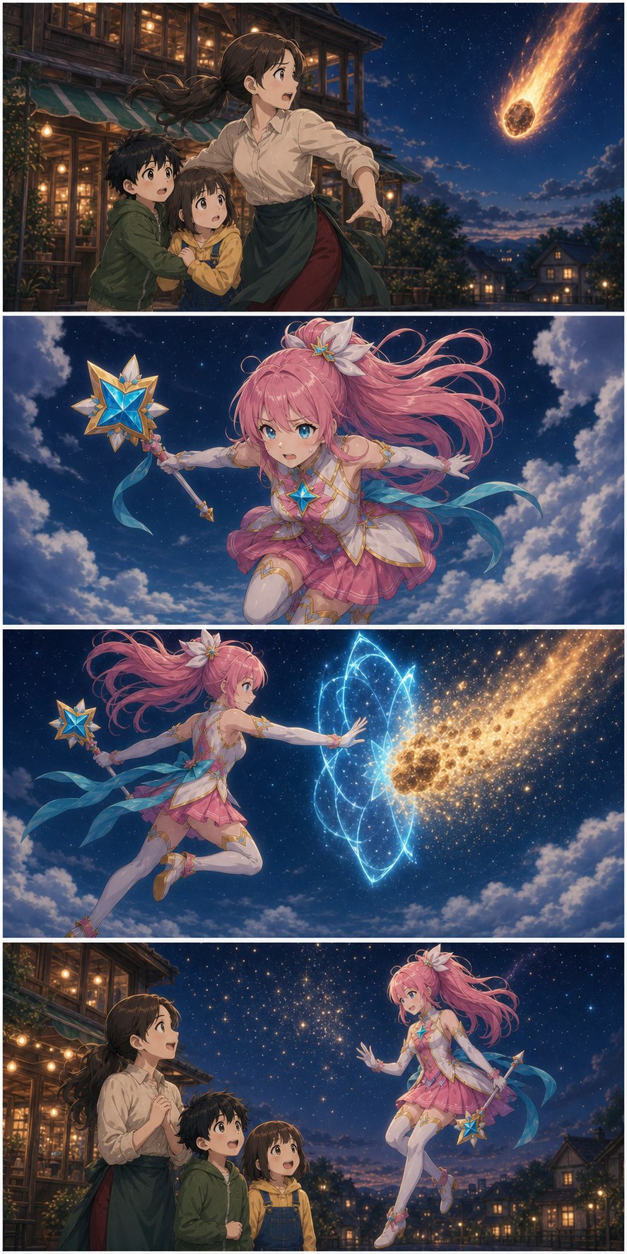 ASTRA stops the meteor fragment before it reaches the family home