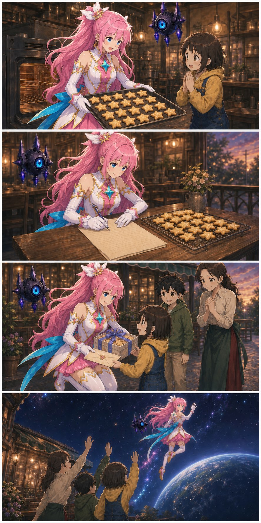 ASTRA bakes star cookies, leaves MINA a letter, and returns to space