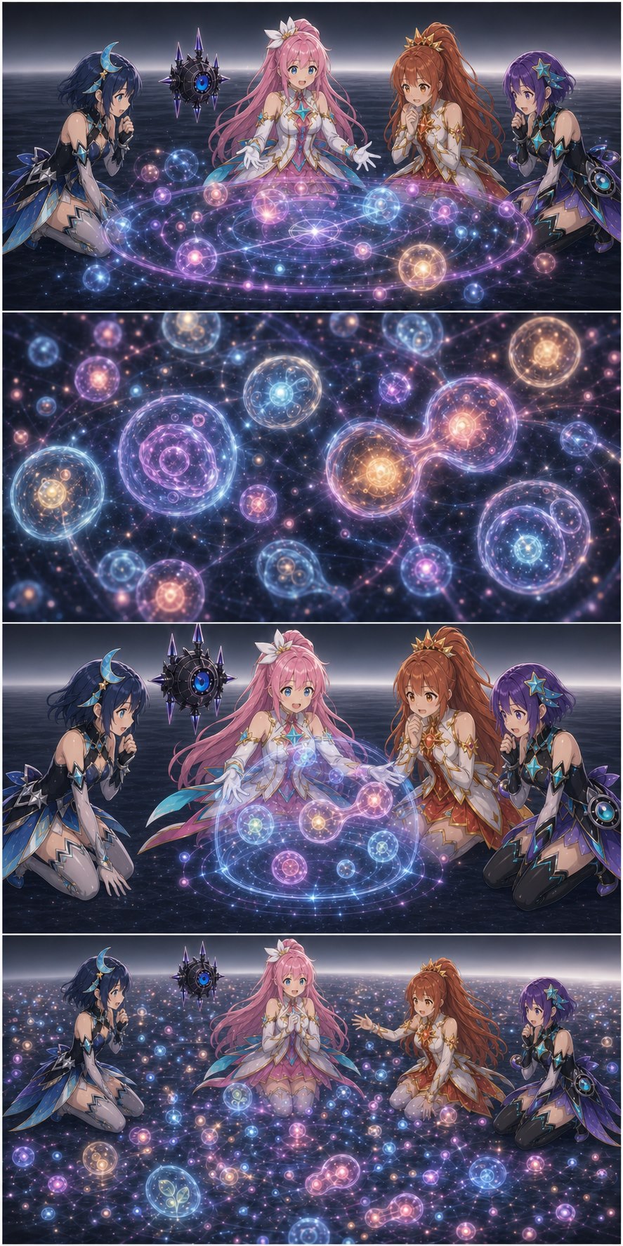 Fantasy particles transform into the first glowing cells before ASTRA and her friends