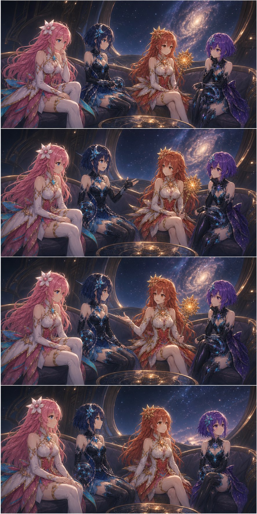 ASTRA and her friends reflect together inside their spaceship
