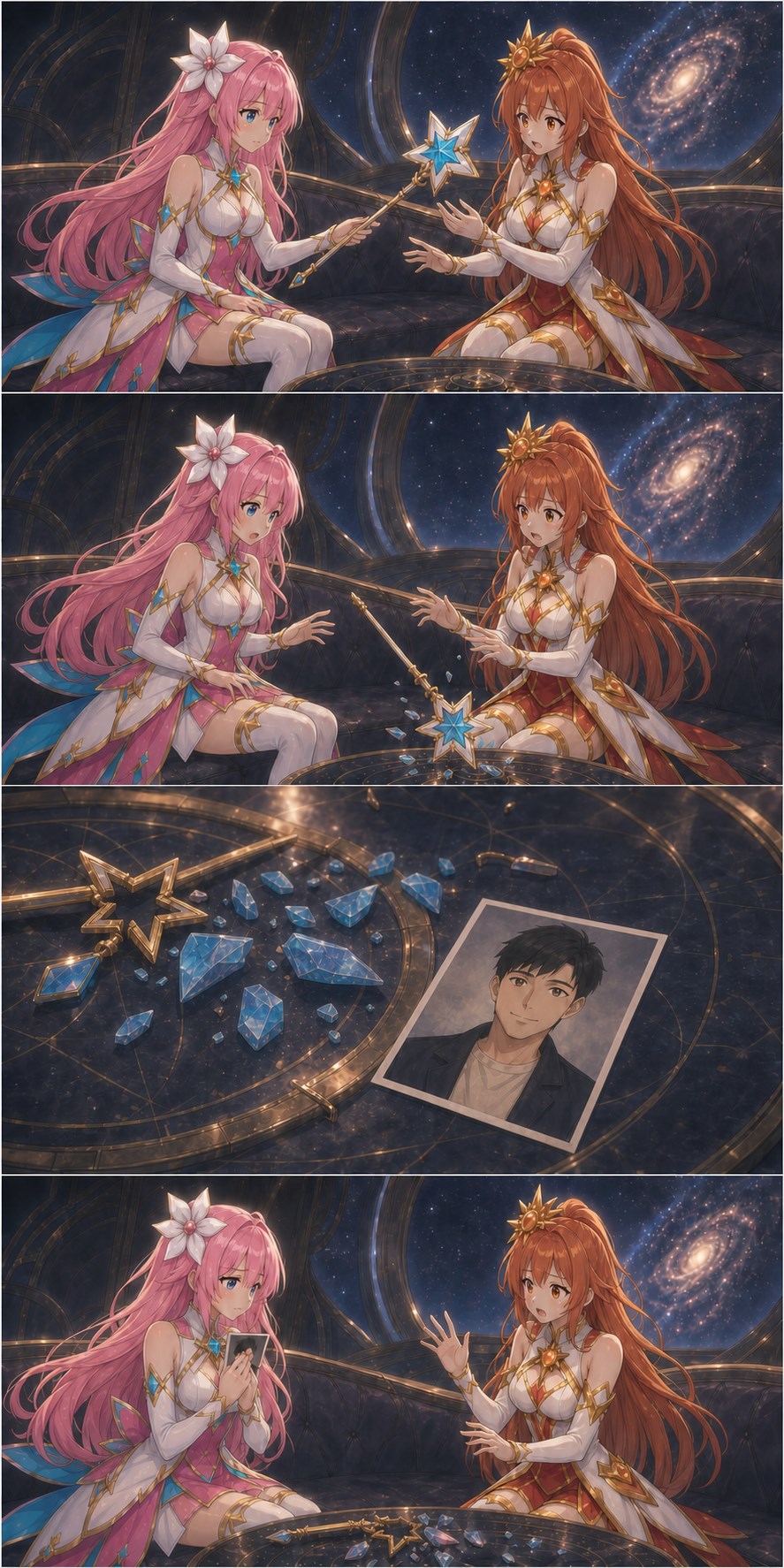 SOLARA accidentally breaks ASTRA's wand crystal and a hidden photograph appears