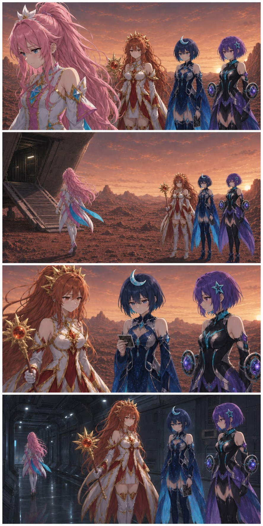 ASTRA leaves silently while her three companions exchange troubled looks