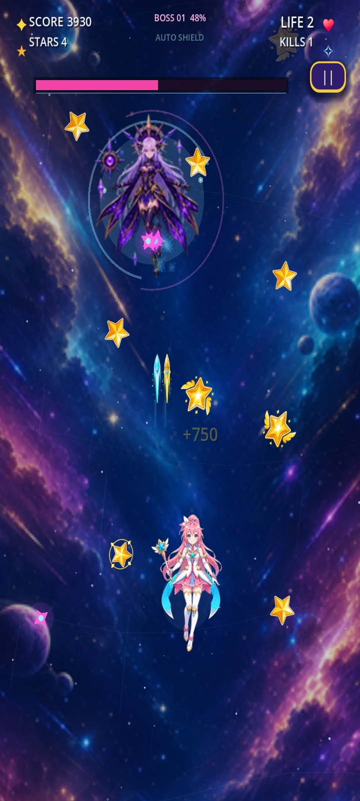STAR-EATING GIRL boss gameplay screen